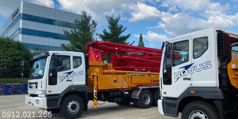 Phần hệ thống thân xe bơm cần bê tông 45m